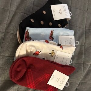 6 pairs J. Crew Casual Black and Blue Socks Collection